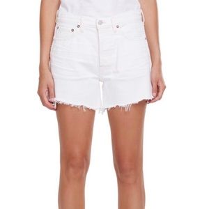 Agolde Parker long shorts in panna cotton